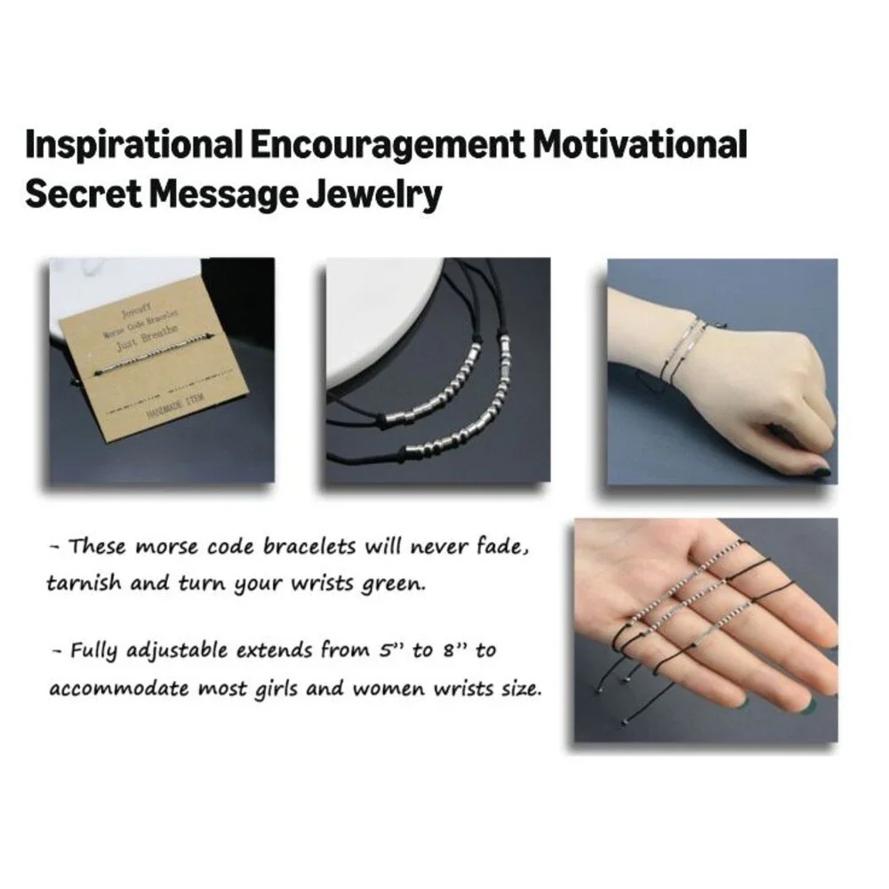 Joycuff Morse Code Bracelet Zero F**** Given Adjustable‎ Inspirational Gift